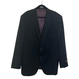 Cremieux Collection‎ Loro Piana Super 130's Wool Blazer Size 48L Black Classic